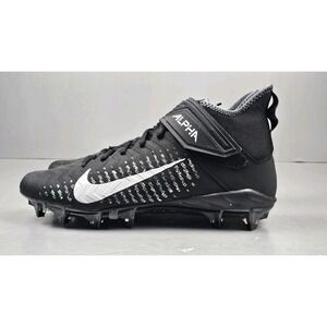 Nike Alpha Menace Pro 2 Mid Football Cleats Mens 11.5 Black/White AQ3209-002 NEW
